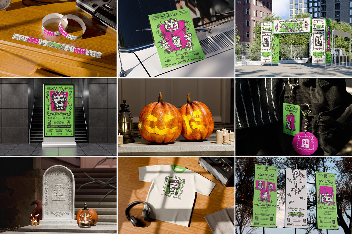 34 Halloween Party Event Mockups, an Advertising Mockup by Vitora Mockup (Photo 1 of 12)