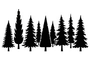 Woodland & Forest Tree Silhouettes B, an Illustration by jahid234 (Thumbnail 32 of 41)