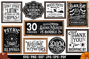 Halloween Signs Bundle SVG, a Seasonal Illustration by RossiGalleria (Thumbnail 1 of 4)