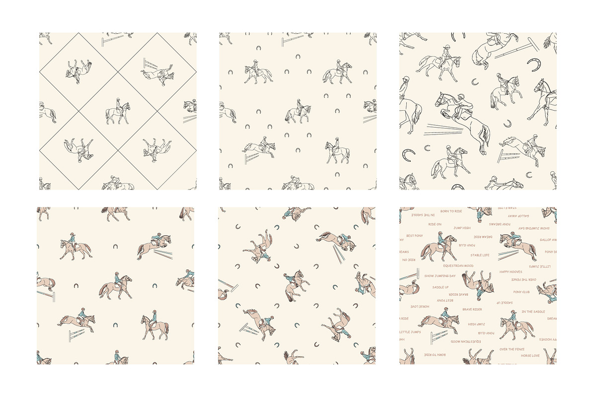 Kids Equestrian Clipart Collection, an Animal Illustration by Naurider (Photo 3 of 4)