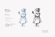 vintage children clipart collection, a Decorative Illustration by Patishop Art (Thumbnail 3 of 8)