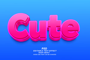 Cute PSD 3d Editable Text Effect