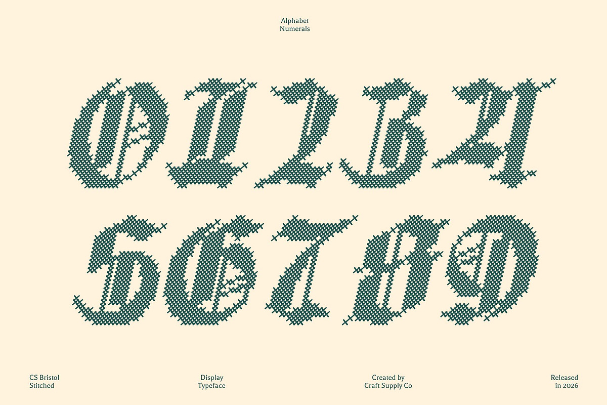 CS Bristol Stitched, a Blackletter Font by Craft Supply Co. (Photo 4 of 8)