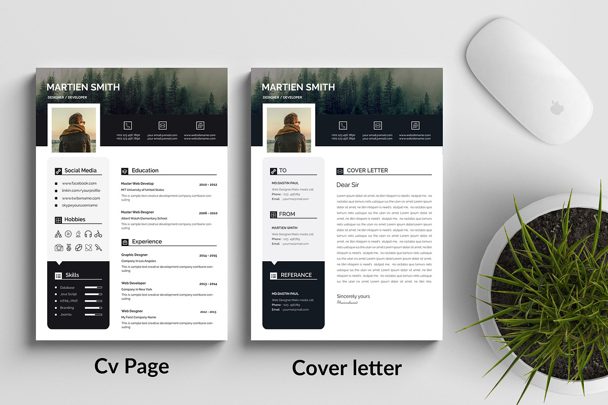 Modern Resume CV Template Design, a Resume Template by Blackcloud_Creations (Photo 7 of 8)