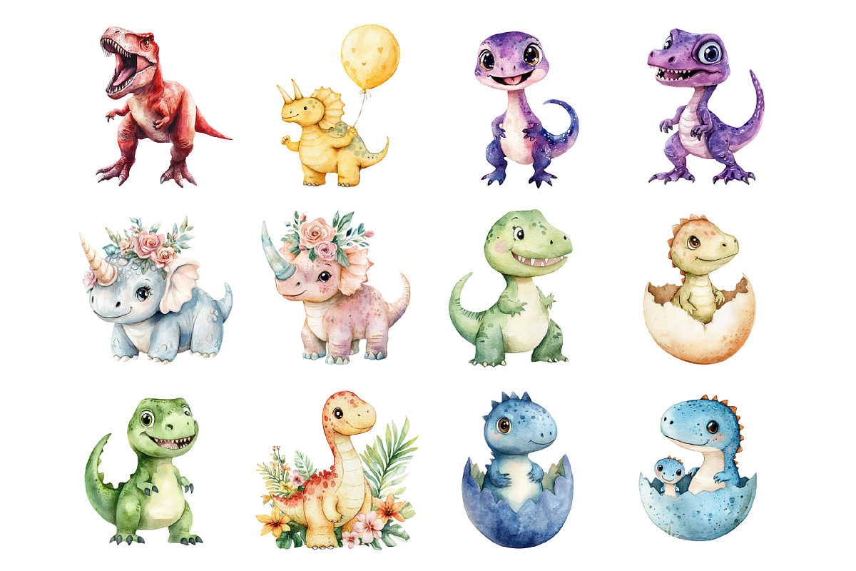 Dinosaur Clipart, an Illustration by Design Market (Photo 3 of 3)