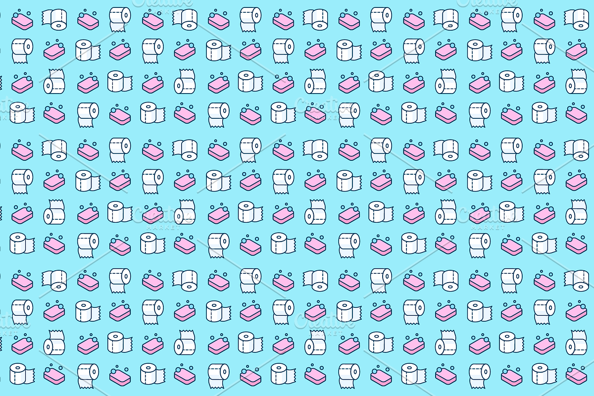 Seamless Toilet Paper Pattern Bundle, a Pattern Graphic by Queen of Infographics (Photo 5 of 6)