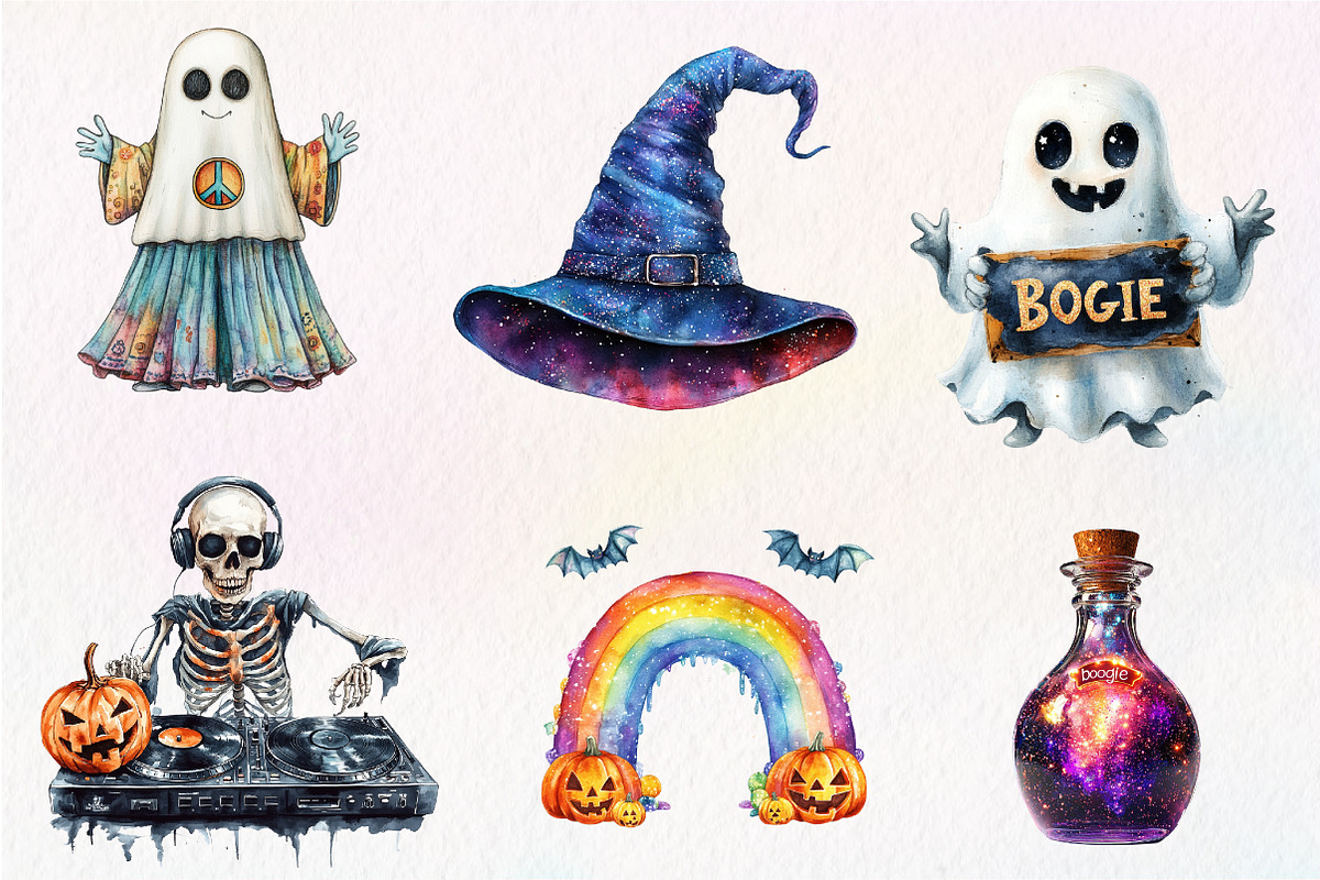 Disco Halloween Clipart, an Illustration by CreationArt (Photo 3 of 5)