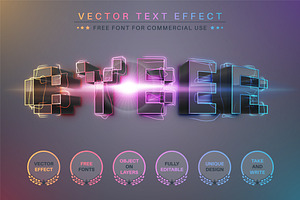 Pixel Lightning Editable Text Effect