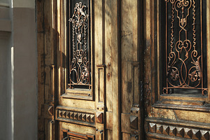 Old wooden doors in beautiful old city, an Abstract Photo by AtlasStudio PRO