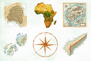 Old Maps Sublimation Clipart, an Illustration by Creative Art (Thumbnail 9 of 9)