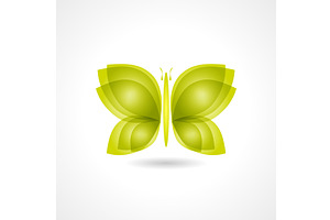 Elegant Green Gradient Butterfly