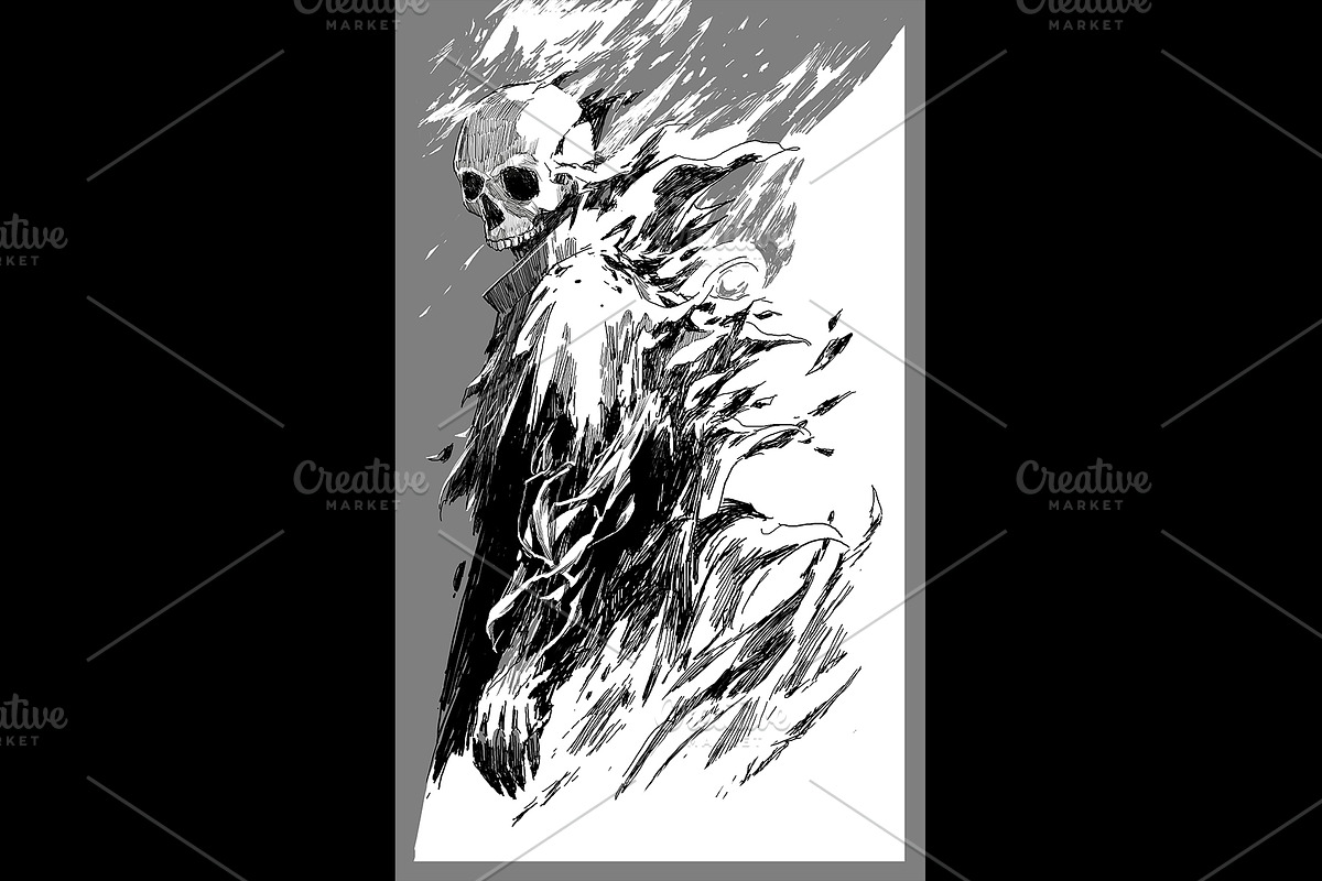 Black & white drawing collection., a Person Illustration by Grandfailure (Photo 7 of 23)