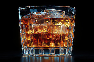 Refreshing whiskey cocktail served i, a Photo by Tanuart
