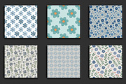 65 Preppy Blue Flowers Patterns, a Pattern Graphic by protabsorkar11 (Thumbnail 2 of 4)