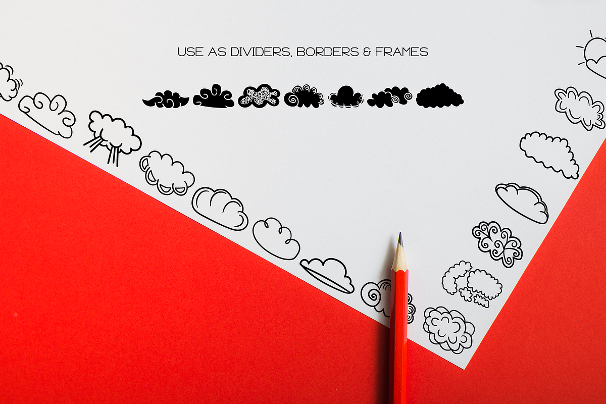 Cloud Doodles - Dingbats Font, a Symbol Font by WADLEN (Photo 7 of 7)