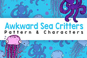 Awkward Sea Critters Pattern, a Pattern Graphic by Lauren R (Thumbnail 1 of 2)
