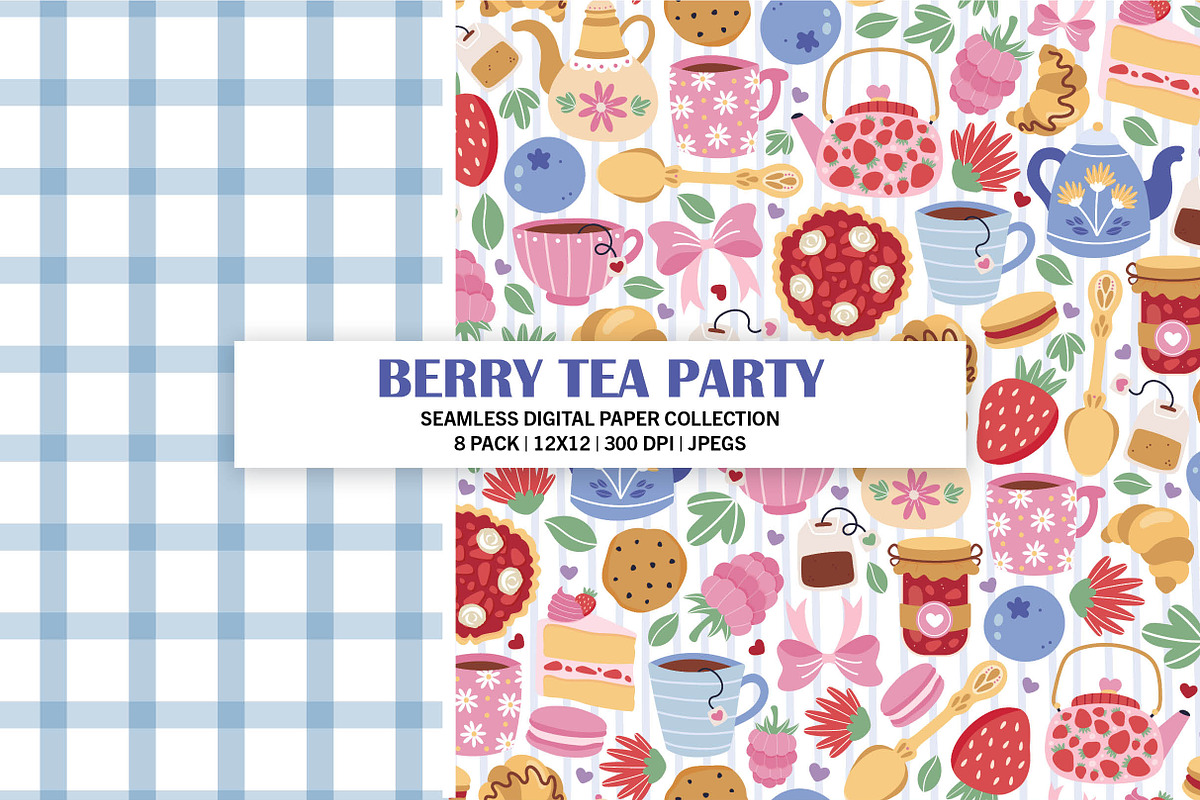 Tea Party Seamless Pattern Bundle, a Pattern Graphic by Alanna Messina Design Co (Photo 2 of 8)