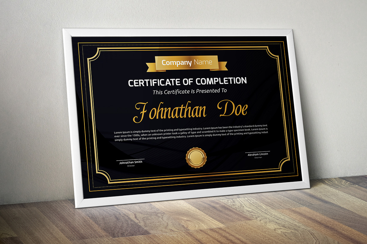 Certificate Word | PSD | AI, a Stationery Template by Curve Design (Photo 3 of 3)