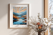 Abstract Mountain Lake Illustration, a Decorative Illustration by Housui Patterns (Thumbnail 7 of 12)