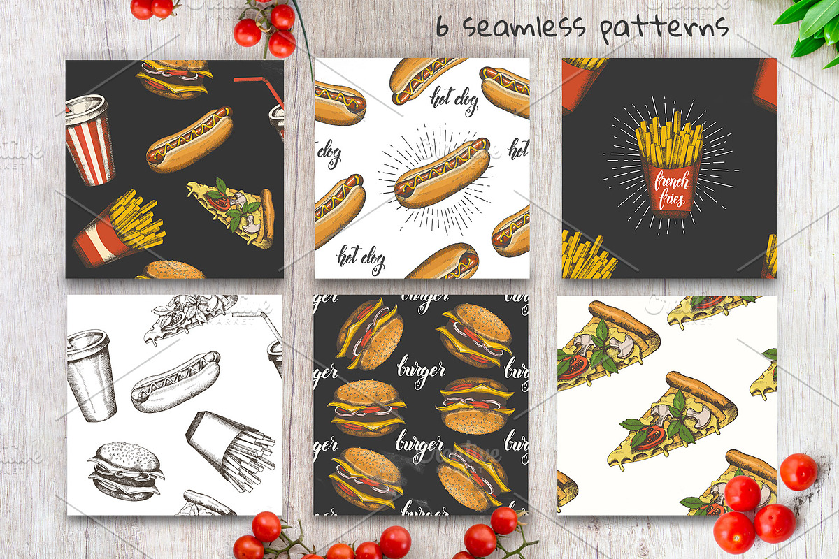 Fast food set., a Food Illustration by Tabiti (Photo 3 of 9)