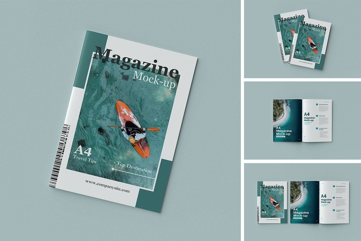 A4 Landscape Magazine Mockup, an Advertising Mockup by Twins_studio926 (Photo 1 of 5)