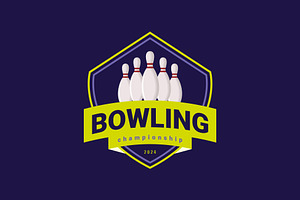 simple yellow bowling pin logo icon, a Branding & Logo Template by Pyruos ID