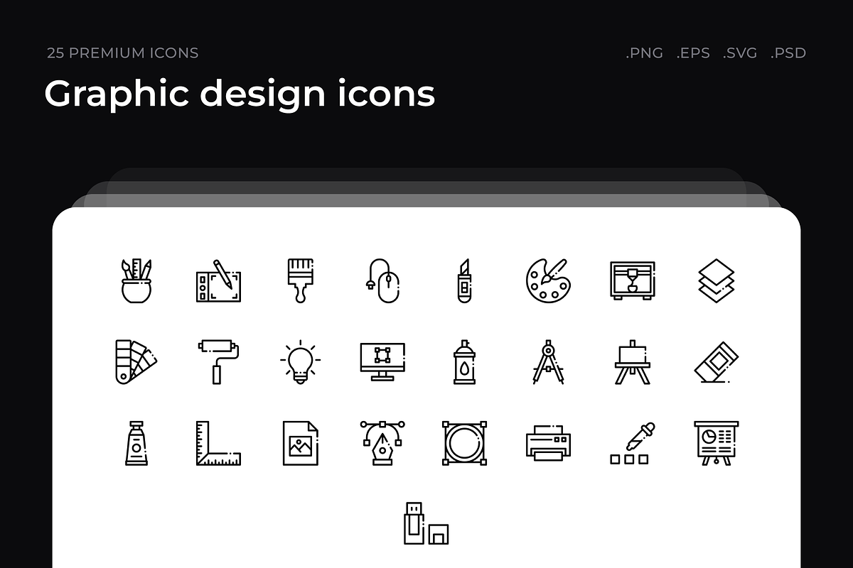 Graphic design icons, an Outline Icon by Wencory