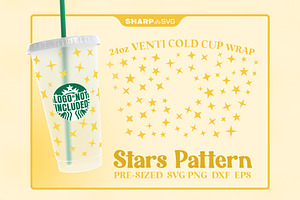 Stars Pattern SVG For Cup 24 Oz