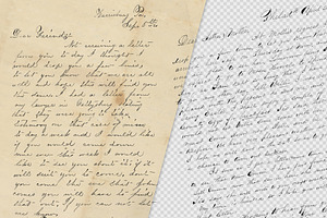 Vintage Handwritten Letter Overlays