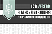 120 Flat Hanging Banners - Vector, an Object Graphic by Design Lioness (Thumbnail 1 of 3)