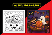 Spooky Besties Bold Easy Coloring, a Seasonal Illustration by Design Station (Thumbnail 5 of 6)