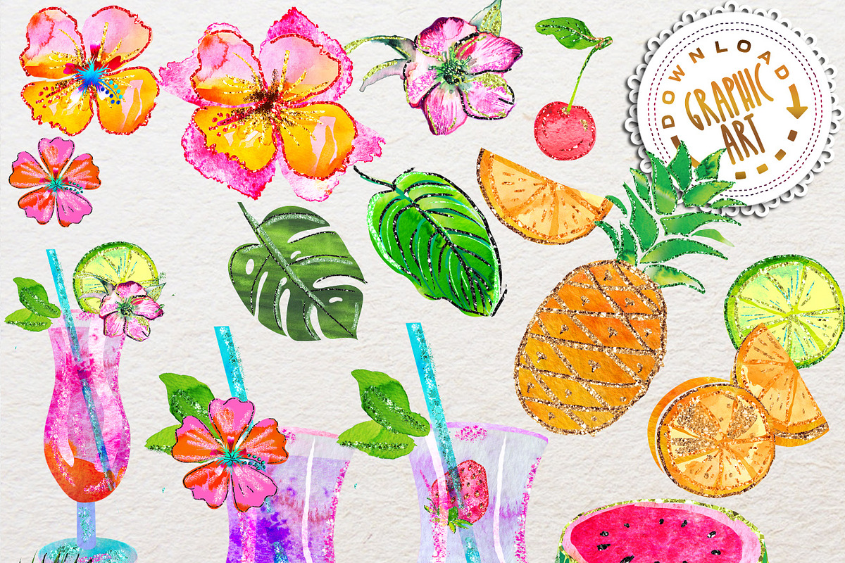 Summer Cocktail Clip Art, a Food Illustration by Download Graphic Art (Photo 4 of 6)