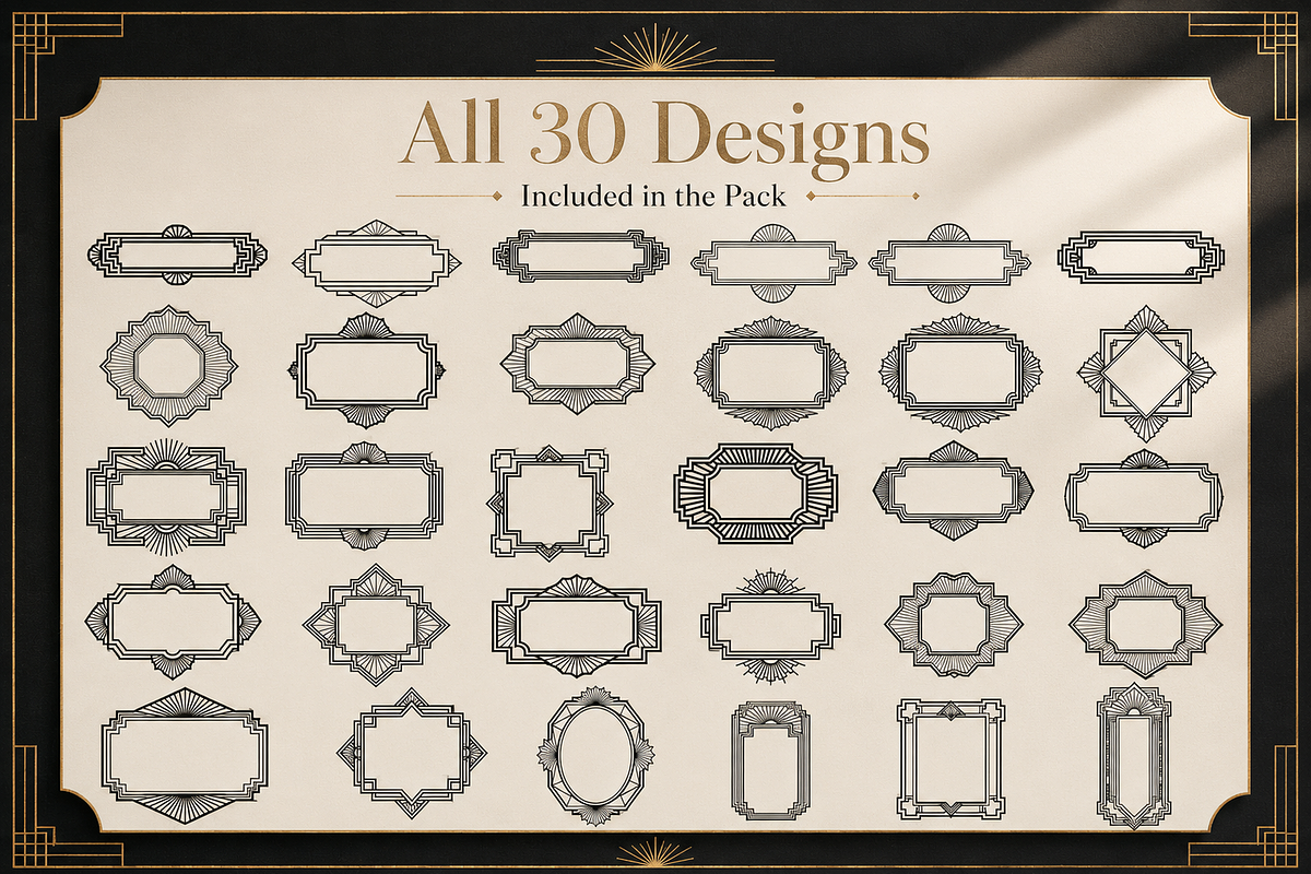 Art Deco Vector Frames Set, an Object Graphic by AvalgaCollectiblesan (Photo 5 of 5)
