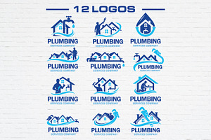 Plumbing Business Logo Bundle, a Branding & Logo Template by Guavanaboy