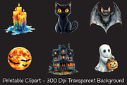 Massive Halloween Watercolor PNG Set, an Illustration by RobertsArt (Thumbnail 5 of 7)