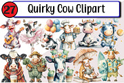 Quirky Cow Clipart, an Illustration by Design Market (Thumbnail 1 of 3)