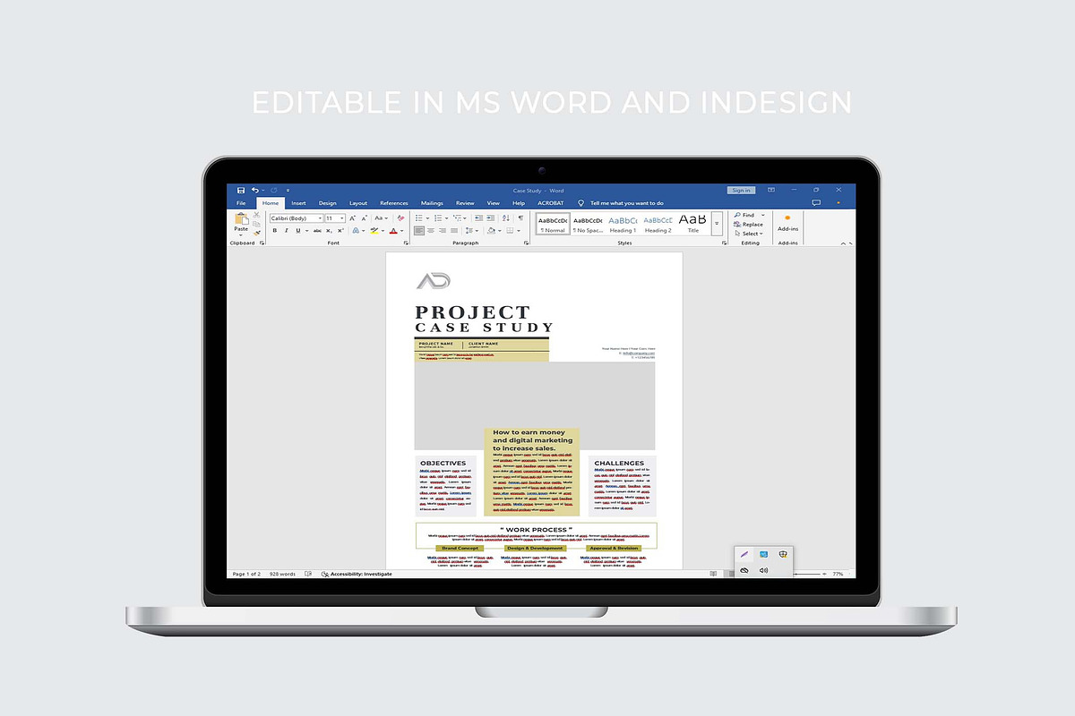 Case Study Template | Word & INDD, a Stationery Template by design_hut (Photo 5 of 5)