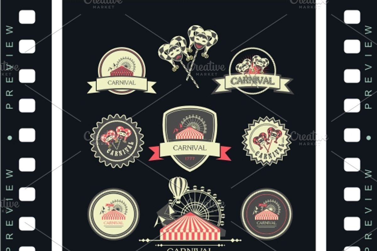 Carnival vintage badges preview 2
