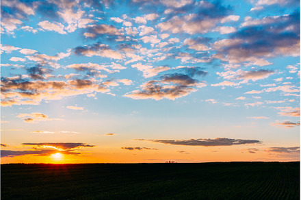 Sunset Sunrise Over Field Or Meadow, a Nature Photo by Our Amazing World