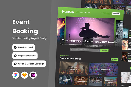 GalaGlide - Event Booking Landing V2, a Landing Page Template by twinstd