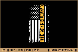 Vintage American USA Flag Operating, a Work Illustration by Handy Arts Studio