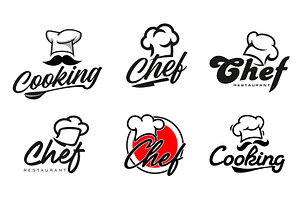 Chef cook hat icons, culinary, a Food Illustration by Vector Tradition