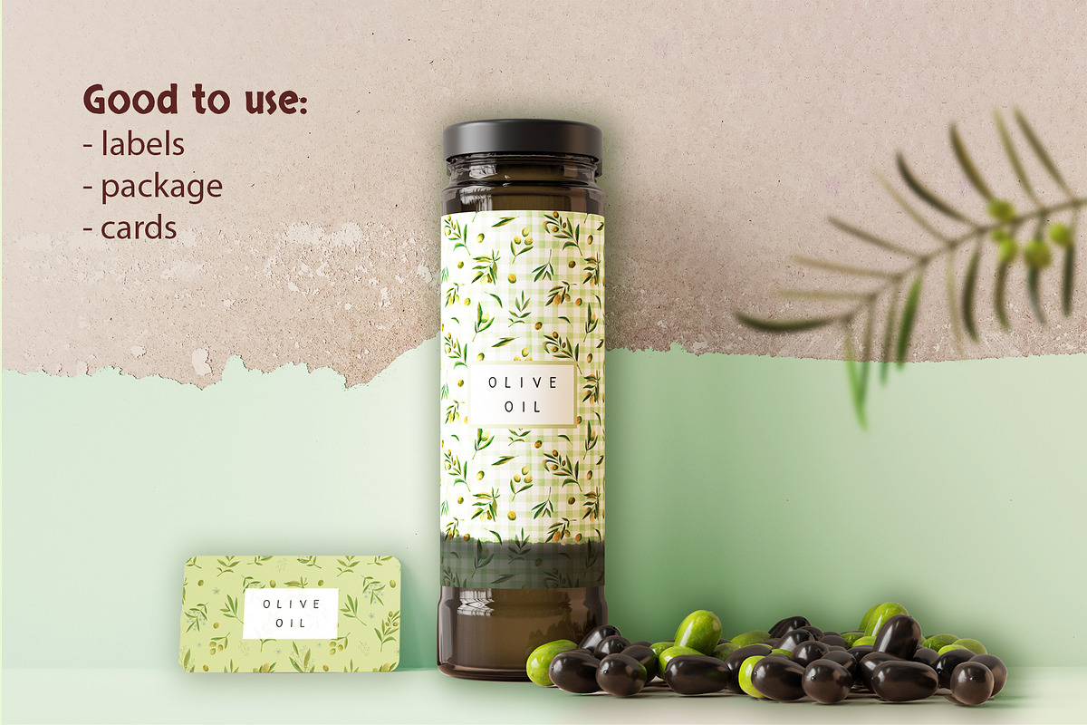 Watercolor Olives pattern collection, a Pattern Graphic by Lagniappe Art (Photo 10 of 13)