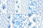 Toile Floral Seamless Patterns, a Pattern Graphic by Olya Creative (Thumbnail 2 of 22)
