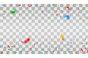 3D Falling colorful confetti and, an Illustration by Abscent
