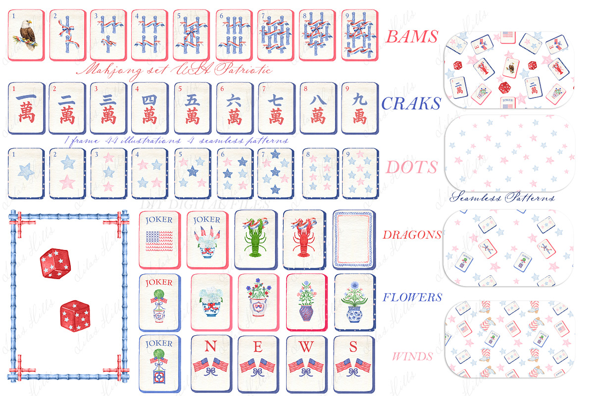 Mahjong Patriotic USA 4th of July, a Graphic by LABFcreations (Photo 2 of 4)