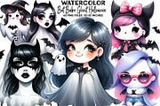 Bat Babe Ghost Halloween Clipart, an Illustration by DreamArtGraphic (Thumbnail 1 of 5)