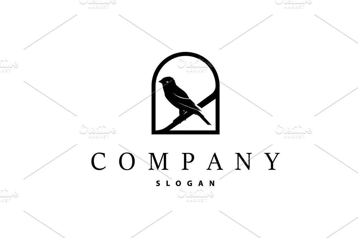 Black silhouette bird logo design, a Branding & Logo Template by Maylianaw28