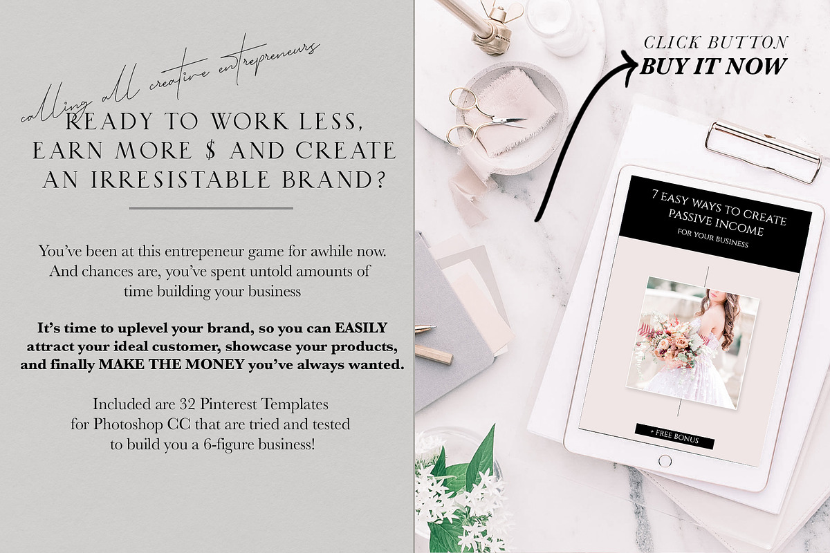 32 Pinterest Templates for Creatives, a Social Media Template by CreativeMavenCo. (Photo 2 of 7)