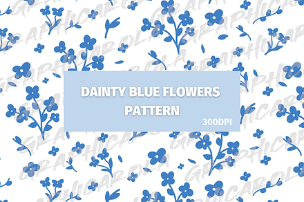 Dainty Blue Flowers Pattern